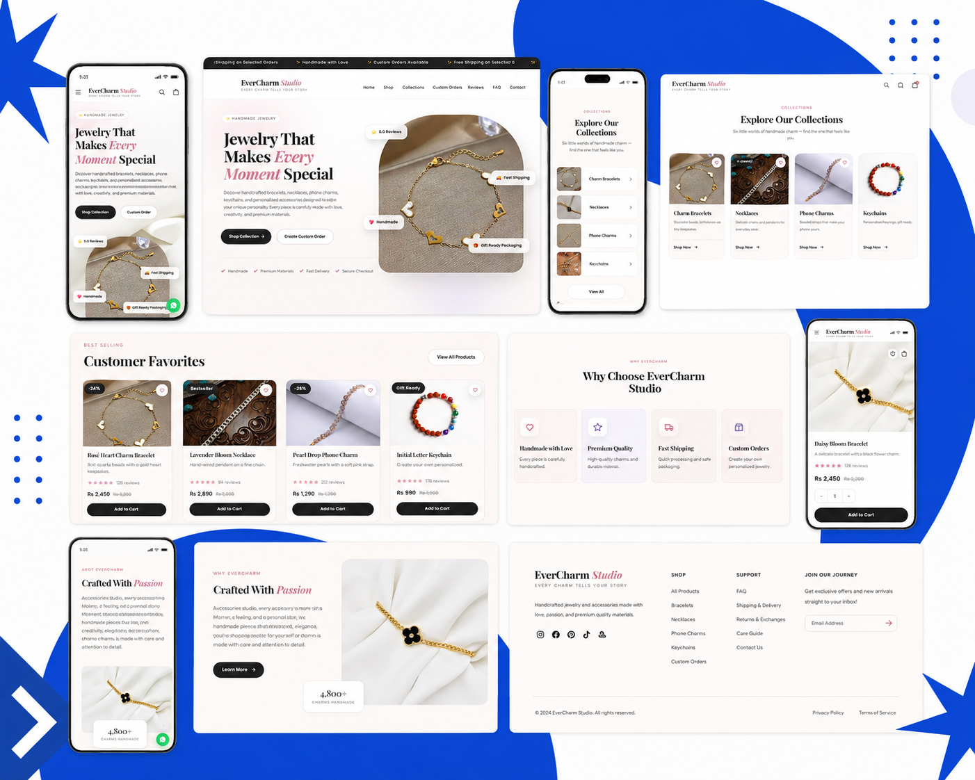 EverCharm Studio jewelry eCommerce UI/UX design